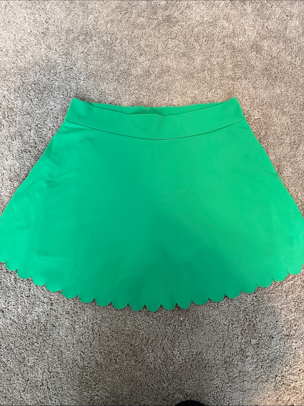J. Crew Green Skort with scalloped hem- size- XL